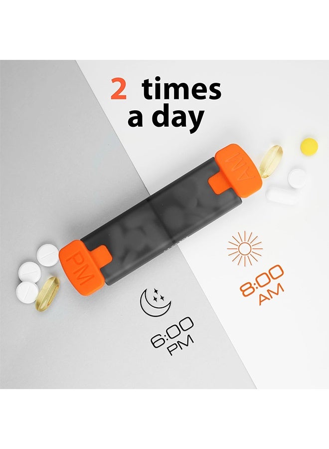 Weekly Pill Organizer 2 Times a Day - Pill Box 7 Day Am Pm - Travel Medicine Organizer Twice Daily Vitamin Holder Portable Supplement Case Week Morning Night Med Dispenser Detachable Container - Image 4