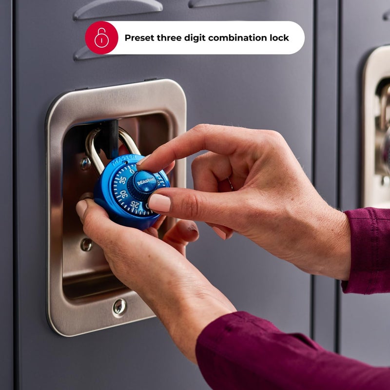 MasterLock Locker Lock, Combination Lock for Gym and School Locker, Blue, 1528D - Image 2
