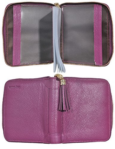 Easyoulife Womens Credit Card Holder Wallet Zip Leather Card Case RFID Blocking (Purple) - Image 5