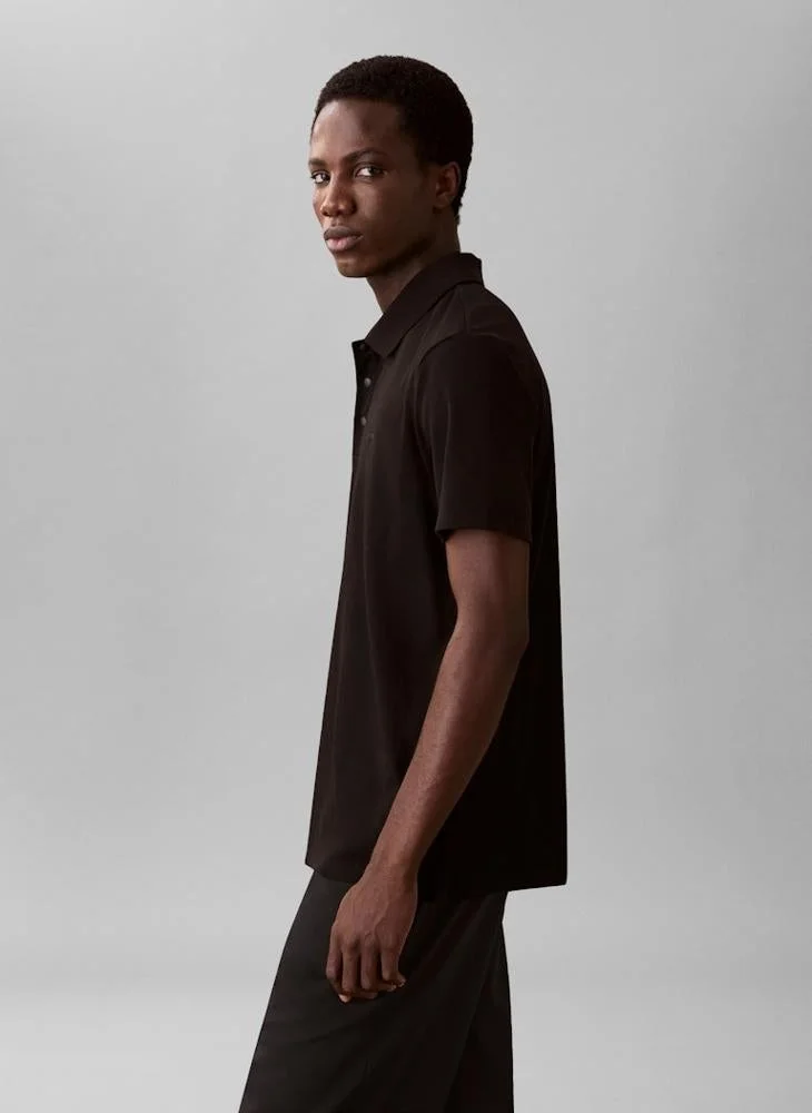 CALVIN KLEIN  Interlock Knit Bird's Eye Polo for Men | Best Price UAE