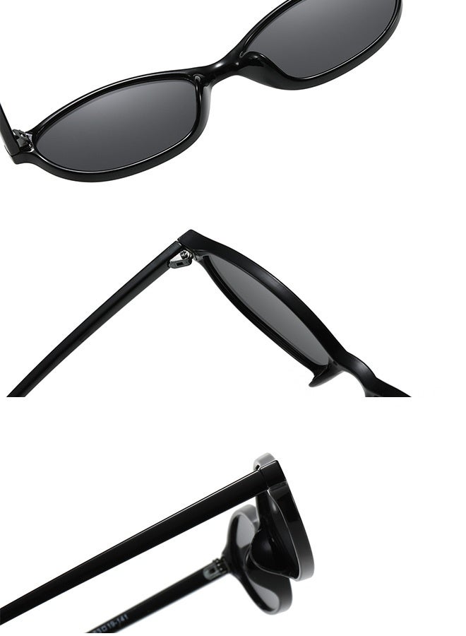 ايكيك Retro Oval Sunglasses Women Men - Cat Eye Sun Glassess Vintage for Ladies Mens Eye Glasses Small Narrow Sunglass Ovale 90s Sun Glasses UV400 Protection Shades - Image 3