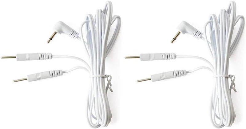 KONMED Tens Unit Cords for Tens/EMS Machine,DC 2.5mm, 2 pins, Length 60'', Pack of 2 - Image 1