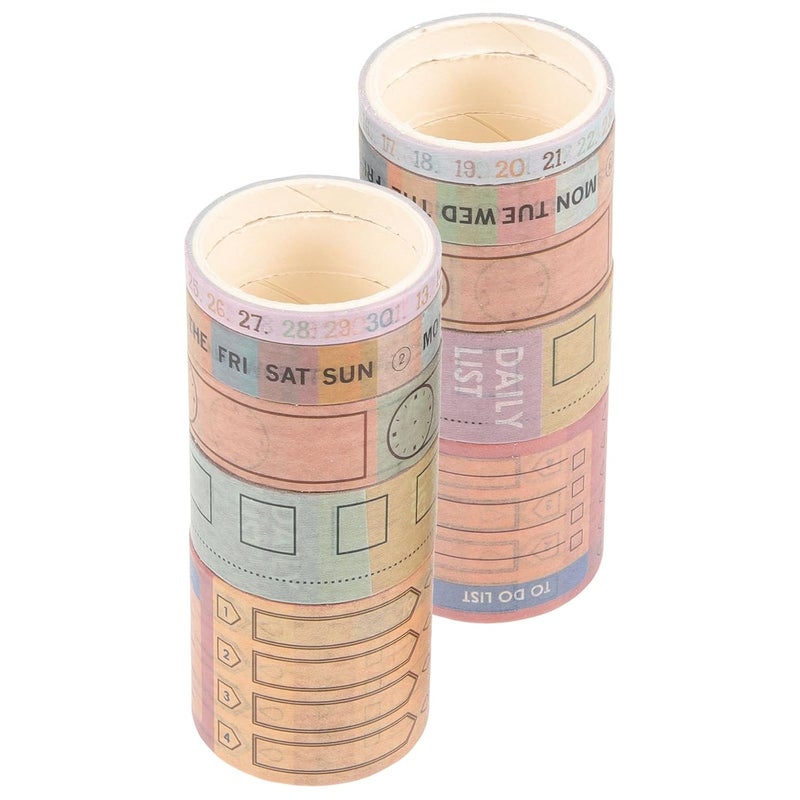 10 Rolls Writable Paper Tape Monthly Calendar Sticker DIY Planner Journal Scrapbook Supplies Random Style - Image 2