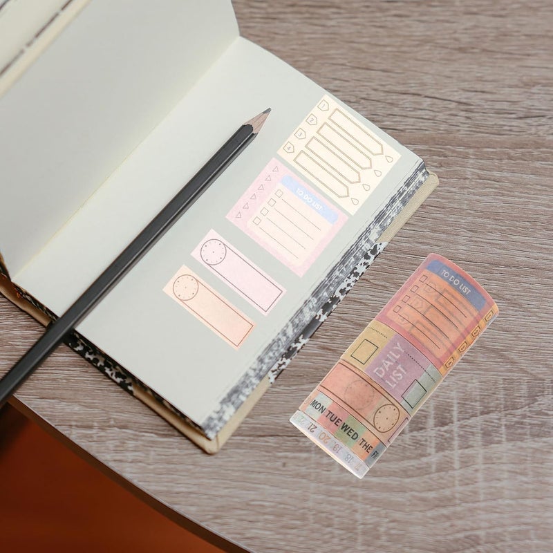 10 Rolls Writable Paper Tape Monthly Calendar Sticker DIY Planner Journal Scrapbook Supplies Random Style - Image 4