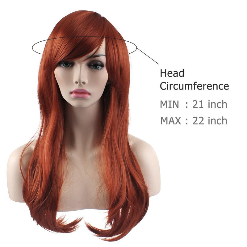 Akstore 28 inch Fashion Wigs Long Wavy Curly Hair Cosplay Wig (Brown) - Image 3