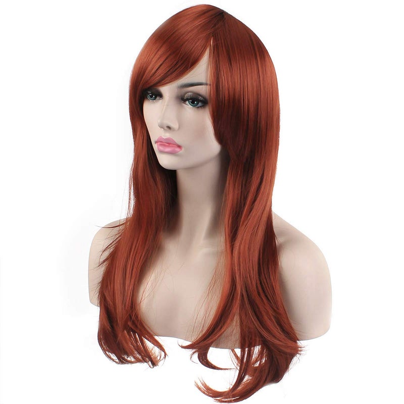Akstore 28 inch Fashion Wigs Long Wavy Curly Hair Cosplay Wig (Brown) - Image 5