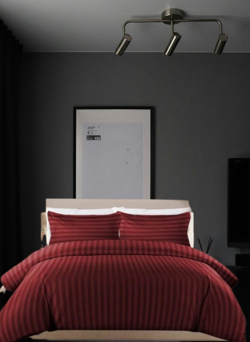 REDTOMMY 6-Piece Super King Duvet Cover Bedding Set – Duvet Cover(240x260cm), Fitted Sheet(200x200+30cm) & 4 Pillowcases(53x75cm),color - Maroon - Image 1