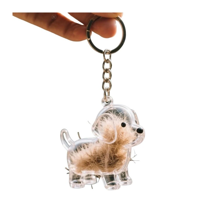 EPMANN Dog Hair Collector Keychain Charm Memorial Storage Box, Transparent Bottle for Pet Hairs Keychain, Pets Fur Keepsake Keyring for Collecting Hair, Portable Pet Memory Capsule(1) - Image 1