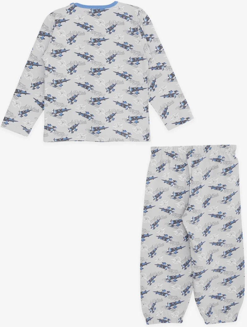 Breeze Girls & Boys Baby Boy Pajama Set Airplane Patterned 9 Months-3 Years, Gray