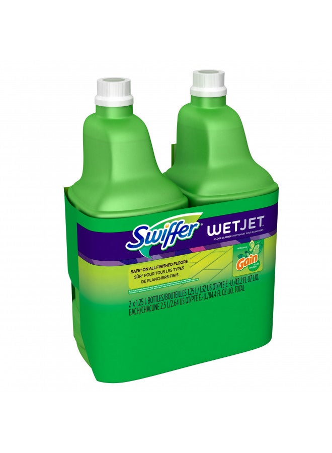 Swiffer Wet Jet, Spray Mop Floor Cleaner Multi-Purpose Solution, Gain Original, 42.2 oz, 2 pk