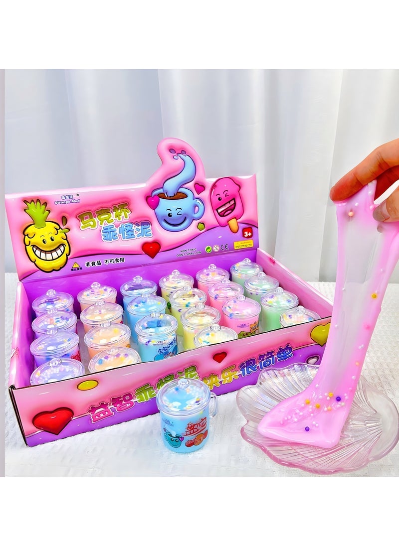 Mumfactory slime party favors for kids - return gifts for birthday party kids - 24 pack galaxy slime cup party favors  - Image 1