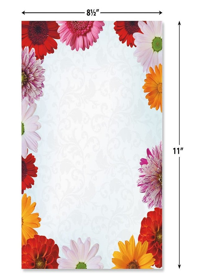 Current Daisy Floral Letter Paper - Spring Stationery Papers With Decorative Daisy Border, Printable Holiday, Wedding & Bridal Shower, & Invitation Sheets, Set of 25, 8 1/2" x 11" - Image 2