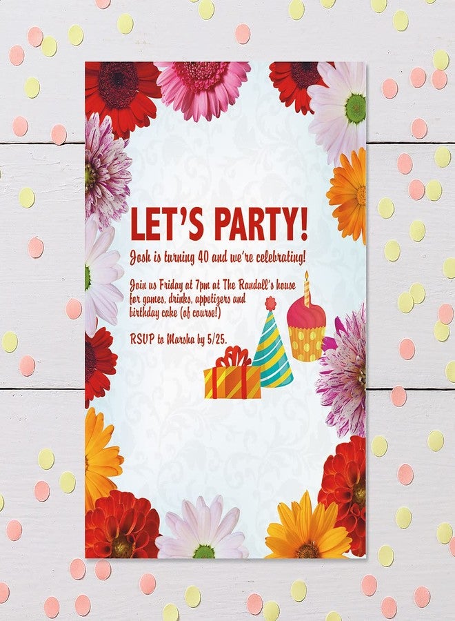 Current Daisy Floral Letter Paper - Spring Stationery Papers With Decorative Daisy Border, Printable Holiday, Wedding & Bridal Shower, & Invitation Sheets, Set of 25, 8 1/2" x 11" - Image 3