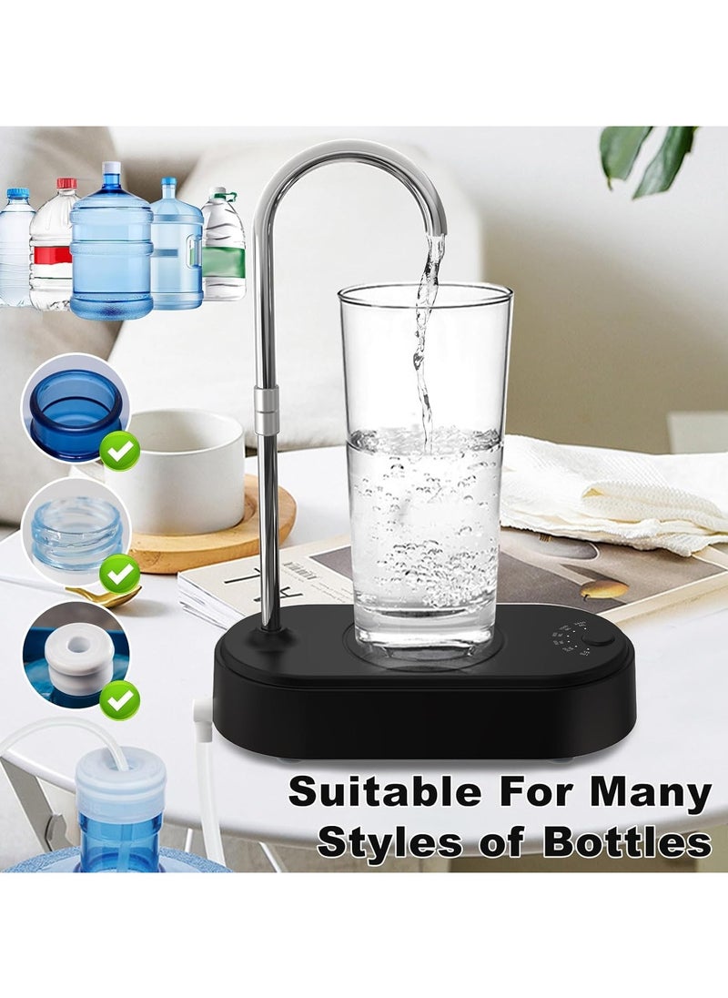 Alruht Desktop Water Bottle Dispenser,6-Levels Quantitative Table Top Water Discharges USB Portable Charging for 5 Gallon And Universal Bottles  Black  - Image 5