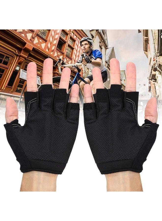 Half-finger sports gloves for the gym, weightlifting, and bodybuilding with a modern design; padded fitness gloves for comfortable palms; non-slip gloves with wrist support; breathable training gloves for men and women, suitable for the gym, CrossFit, strength training, and cycling. - Image 4