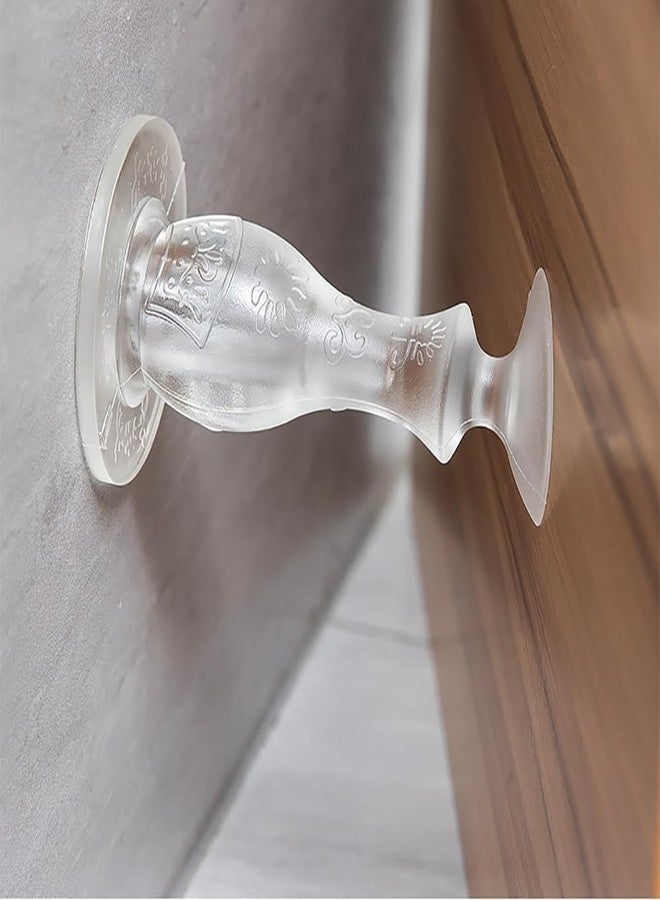 black sparrow Silicone Door Stop Holder for Home Transparent Silicone Self-Adhesive Door Stopper Gate Stopper for All Home Office Keep Door Open Adhesive Door Stopper (Pack of 2) - Image 4