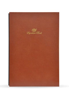 FIS FIS Signature Book, Vinyl Material Cover, 20 Sheets, Inside Sheets, Brown Color, 240 x 340 mm - FSCL20-10C  - Image 1