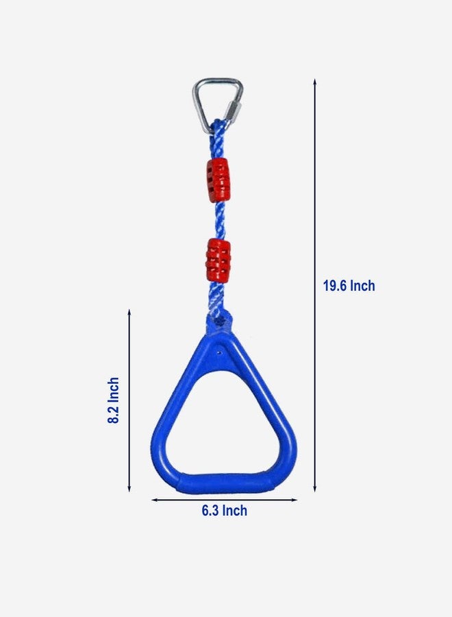 REZNOR Heavy Duty Triangle Rings Set of 2 with Locking Delta Quick Links for Indoor Jungle Gym Play Set and Outdoor Playground for Swing Set, (Blue) - Image 2