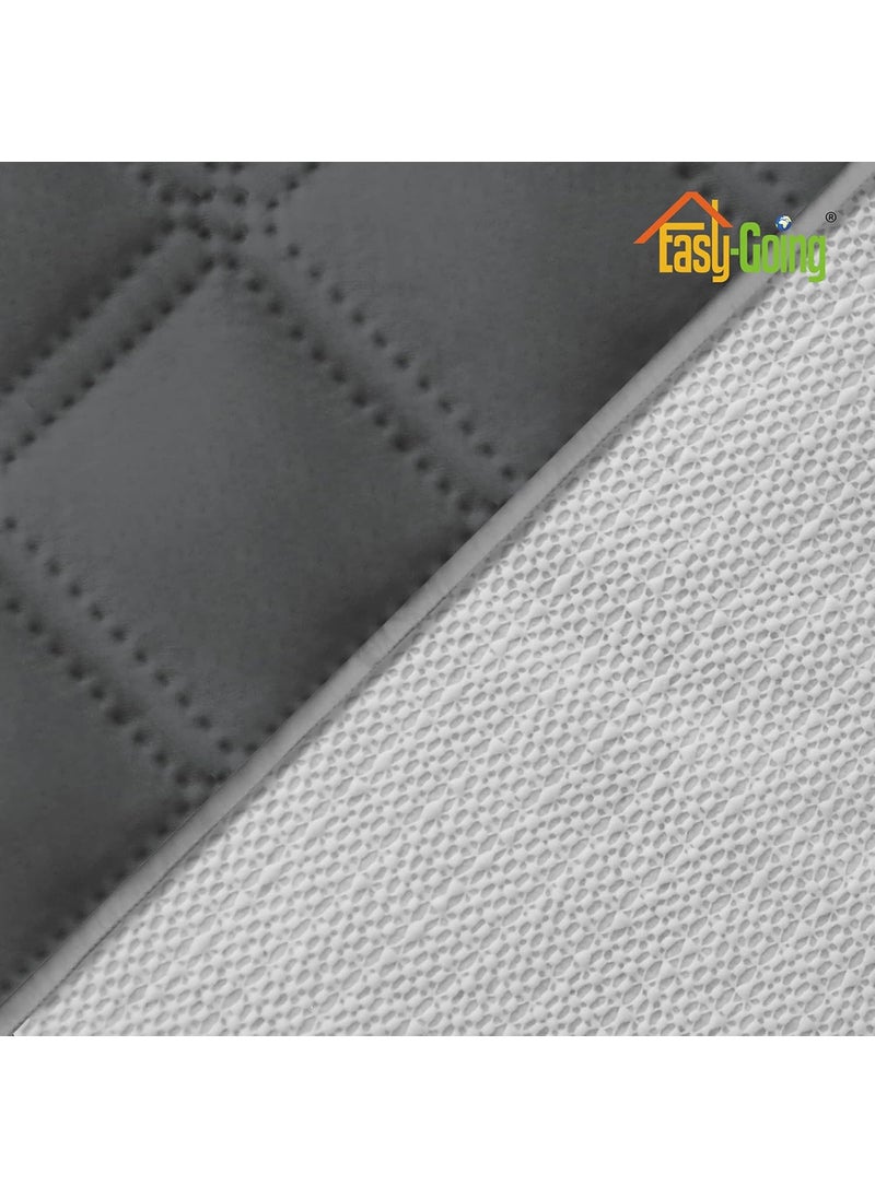 Easy-Going - Easy-Going Sofa Slipcover Waterproof Sofa Cover Couch Cover for 4 Cushion Couch with Elastic Straps Washable Non-Slip Furniture Protector Cover for Pets, Dogs, Cat (XX-Large, Dark Gray) - Image 1