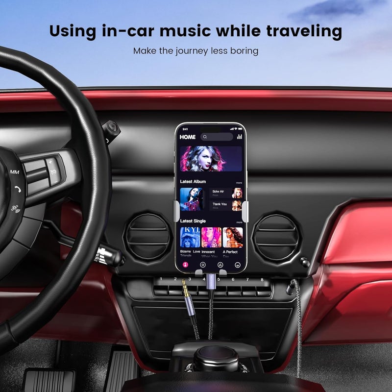 MOSWAG AUX Cable 13.12FT/4M Auxiliary Cable 3.5mm AUX Cord Male to Male Audio Stereo Cord Type C to 3.5mm Headphone Stereo Car Cord Compatible for Headphones,Car,Home Stereos,Speaker,Echo - Image 4