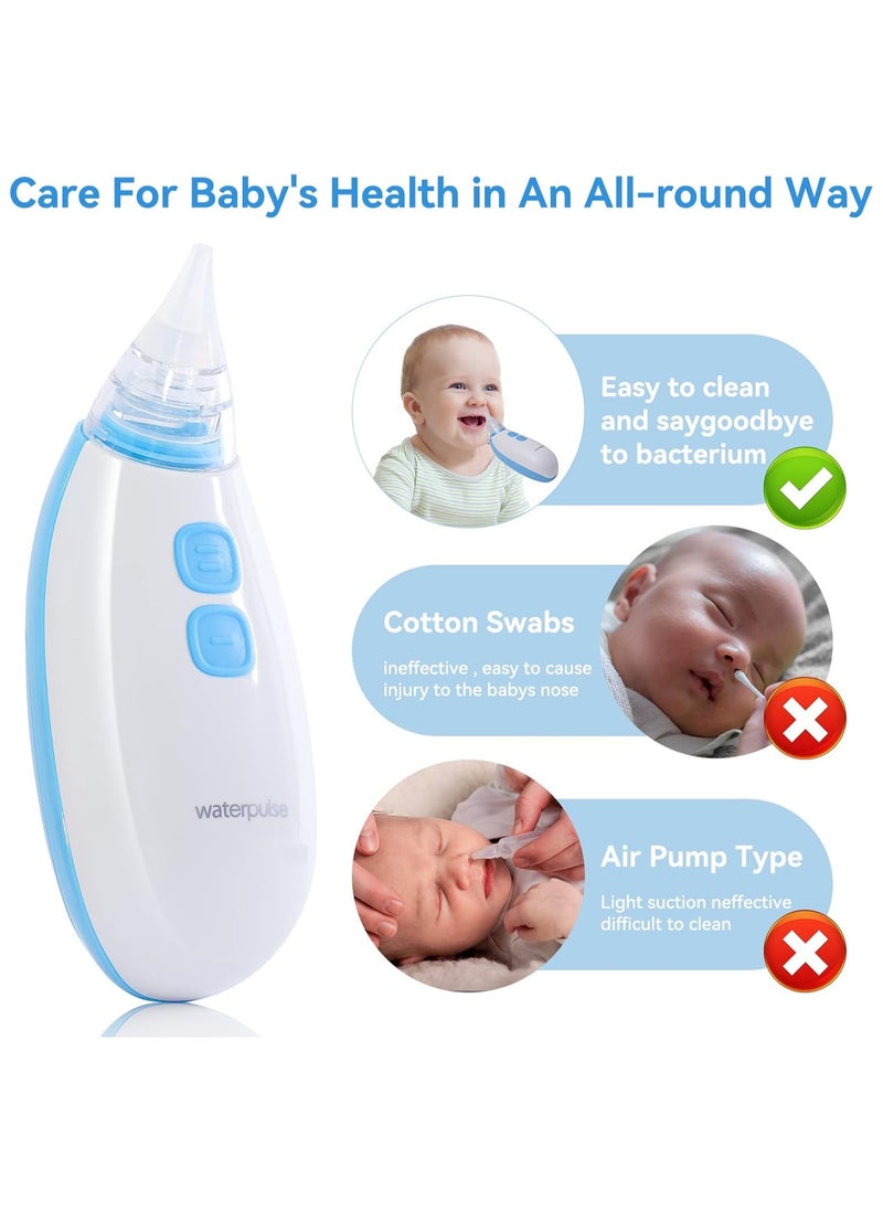 waterpulse Baby Nasal Aspirator, Baby Nose Cleaner, Automatic Mucus Suction with 2 Silicone Tips, Adjustable Suction Level  - Image 2