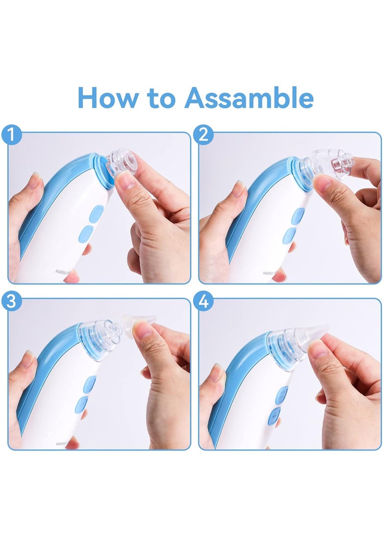 waterpulse Baby Nasal Aspirator, Baby Nose Cleaner, Automatic Mucus Suction with 2 Silicone Tips, Adjustable Suction Level  - Image 5
