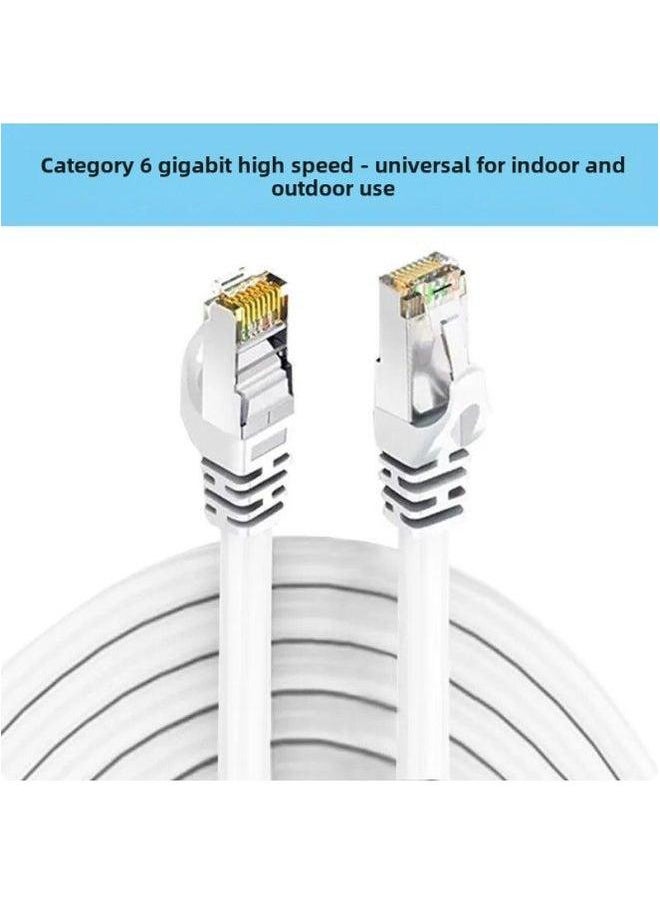 Generic Gigabit Super Six Kinds Of Ultra-fast Network Cable Household 1m5m10m20m Outdoor High-speed Crystal Head Router Cable-Color:Gigabit Category 6 White -Line Length:8m  - Image 1