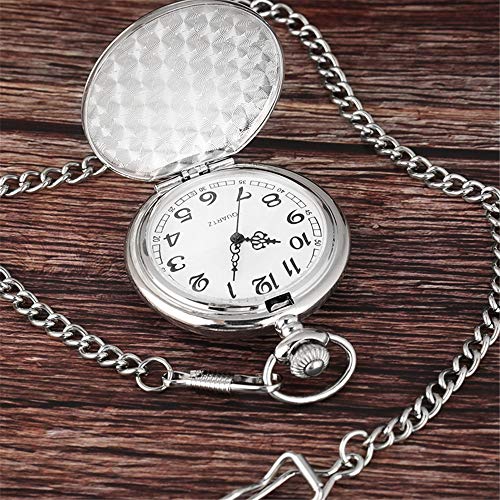 LYMFHCH Classic Smooth Vintage Quartz Pocket Watch, Arabic Numerals Scale Mens Womens Watch with Chain Christmas Graduation Birthday Gifts Fathers Day - Image 5