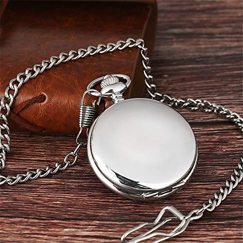 LYMFHCH Classic Smooth Vintage Quartz Pocket Watch, Arabic Numerals Scale Mens Womens Watch with Chain Christmas Graduation Birthday Gifts Fathers Day - Image 4