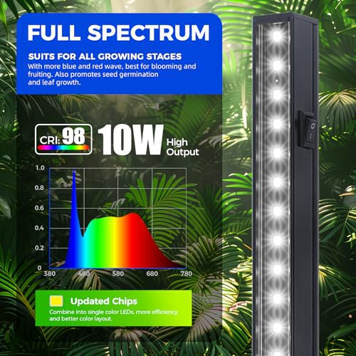 Barrina T5 Grow Lights, 2FT 80W(8 x 10W) Black Cover, LED Plant Growing Lamp for Indoor Plants, Full Spectrum Grow Light Strip with Switch, Magnetic Installation, Plug and Play, 5000K White, 8 Packs - Image 3