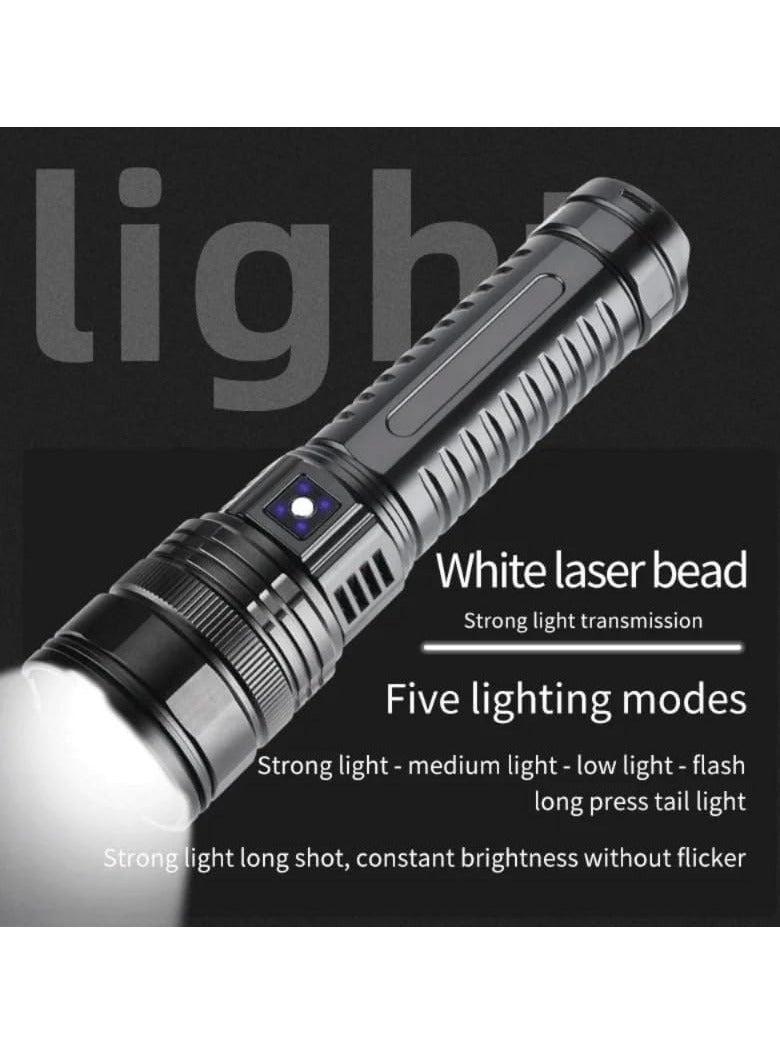 عربست مصباح يدوي قوي LED، ضوء تكتيكي، بطارية مدمجة بسعة 15000 مللي أمبير، كشاف بعيد المدى، مصباح طوارئ مع ضوء COB.  - Image 5