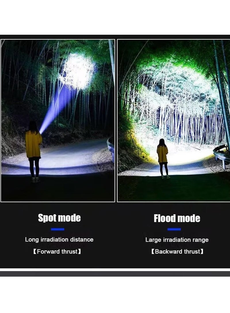 عربست مصباح يدوي قوي LED، ضوء تكتيكي، بطارية مدمجة بسعة 15000 مللي أمبير، كشاف بعيد المدى، مصباح طوارئ مع ضوء COB.  - Image 4