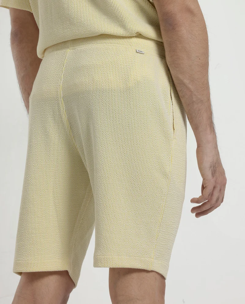 Rare Rabbit Men's Self Stripe Textured Shorts