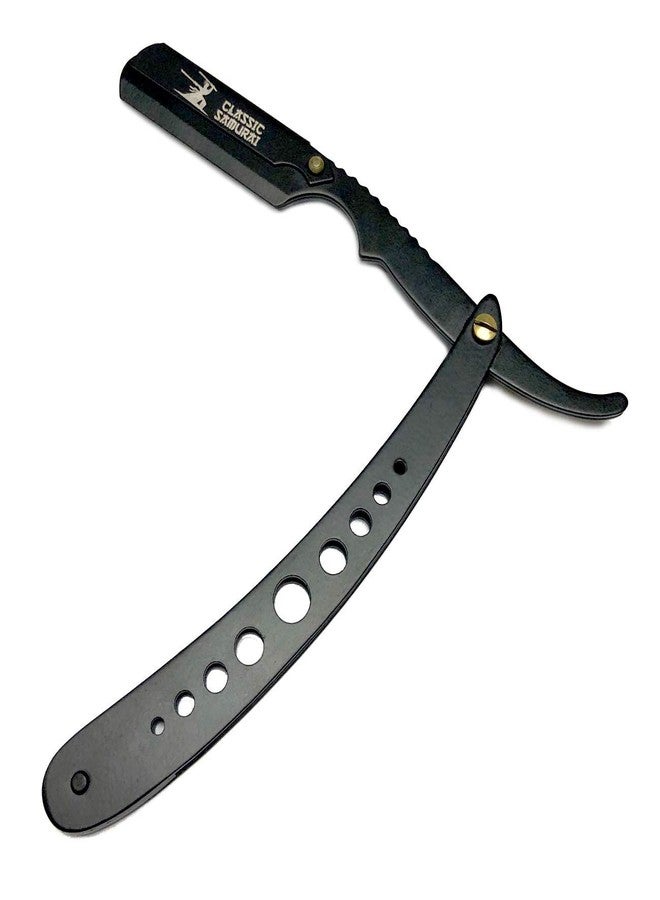 Classic Samurai New Ergonomic Design Stainless Steel Professional Folding Straight Edge Barber Razor Shavette Manual Shaver with 100 Lord Platinum Single Blades - Image 3