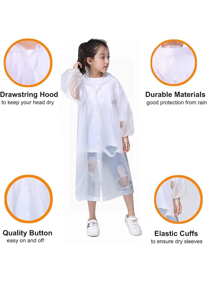 erorex Raincoat Poncho Clear Eva Kids Rain Coats Portable Hooded Poncho Jacket Rain Coat Quicksand Hood - Image 2