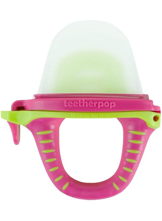 teetherpop Fillable Freezable Silicone Teethers For Teething Relief Fill With Breast Milk Water & More 624 Months (Pinklimon) - Image 1