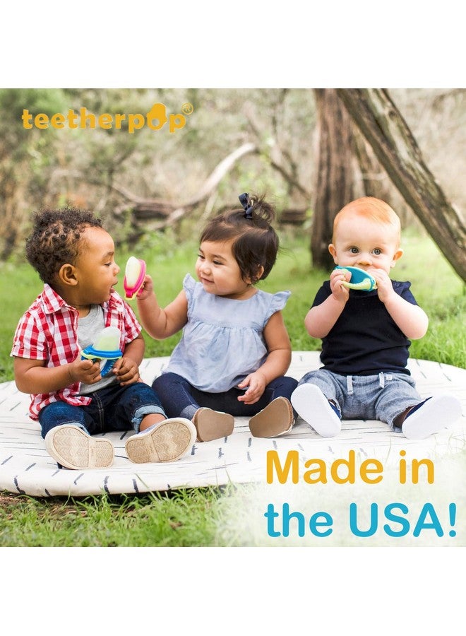 teetherpop Fillable Freezable Silicone Teethers For Teething Relief Fill With Breast Milk Water & More 624 Months (Pinklimon) - Image 4