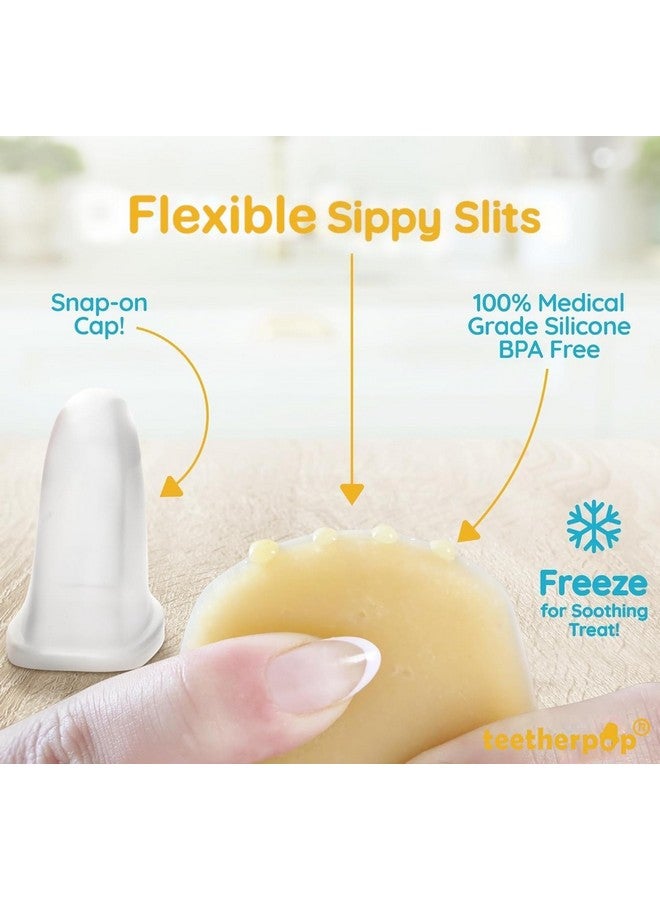 teetherpop Fillable Freezable Silicone Teethers For Teething Relief Fill With Breast Milk Water & More 624 Months (Pinklimon) - Image 5