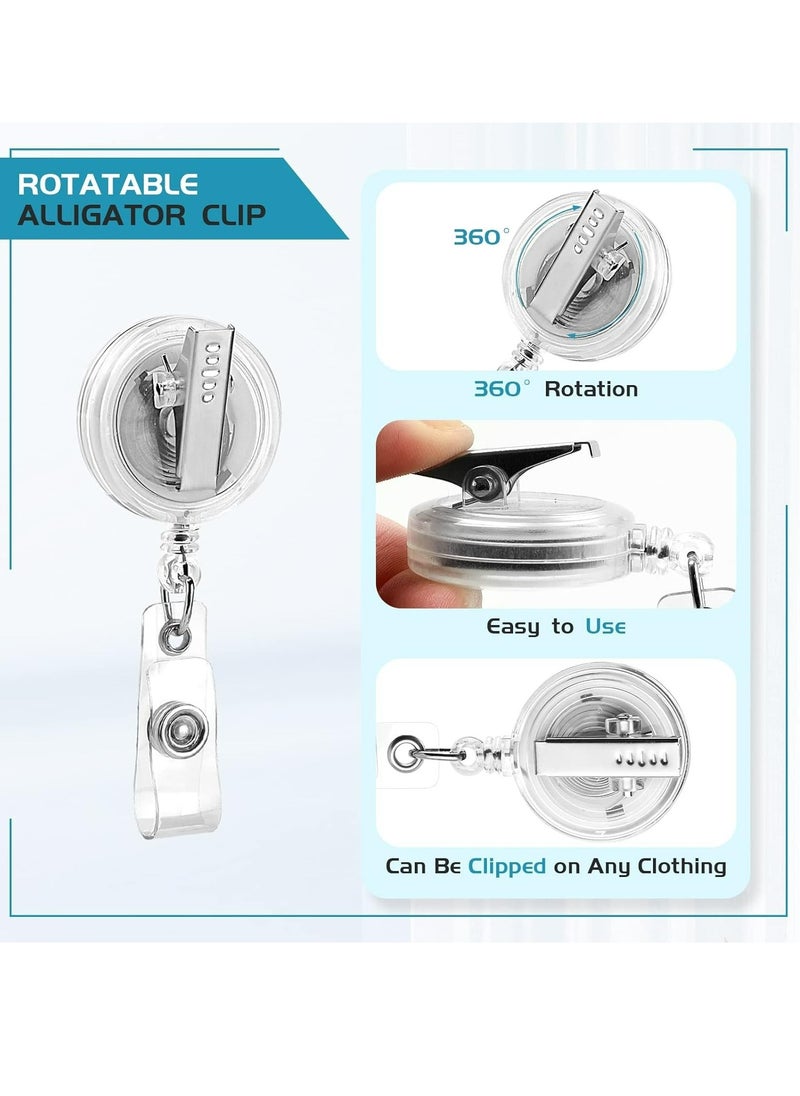 Generic - 2 Pack Heavy Duty Retractable Badge Holder Reel, Metal ID Badge Holder with Belt Clip Key Ring for Name Card Keychain with Swivel Alligator Clip for Teachers, Students, Office Workers - Image 1