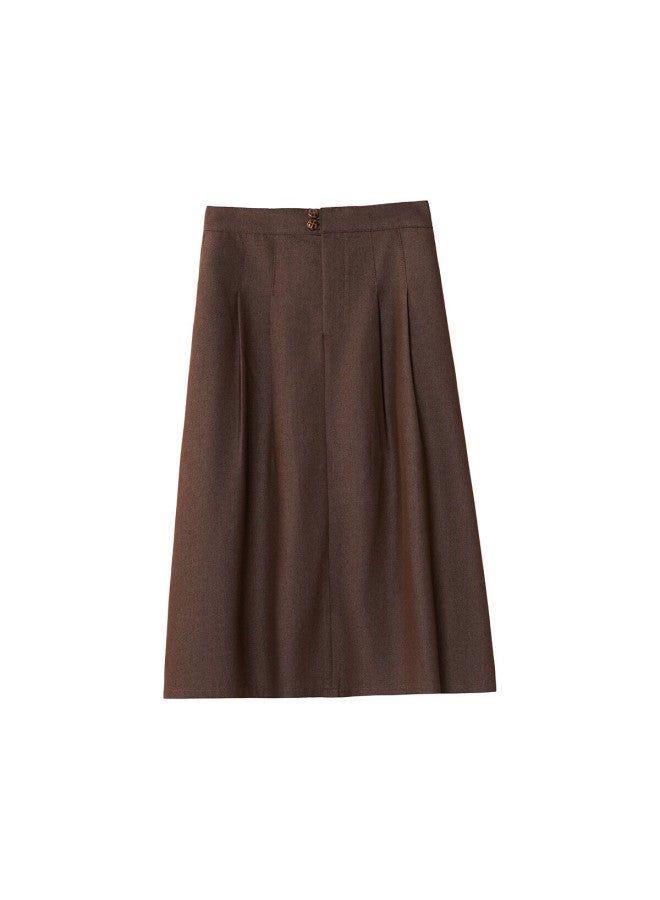 Inman Commuter Vintage A-line Denim Skirt For Women Autumn Winter High Waist Slim Fit Versatile Mid-length Skirt - Image 4