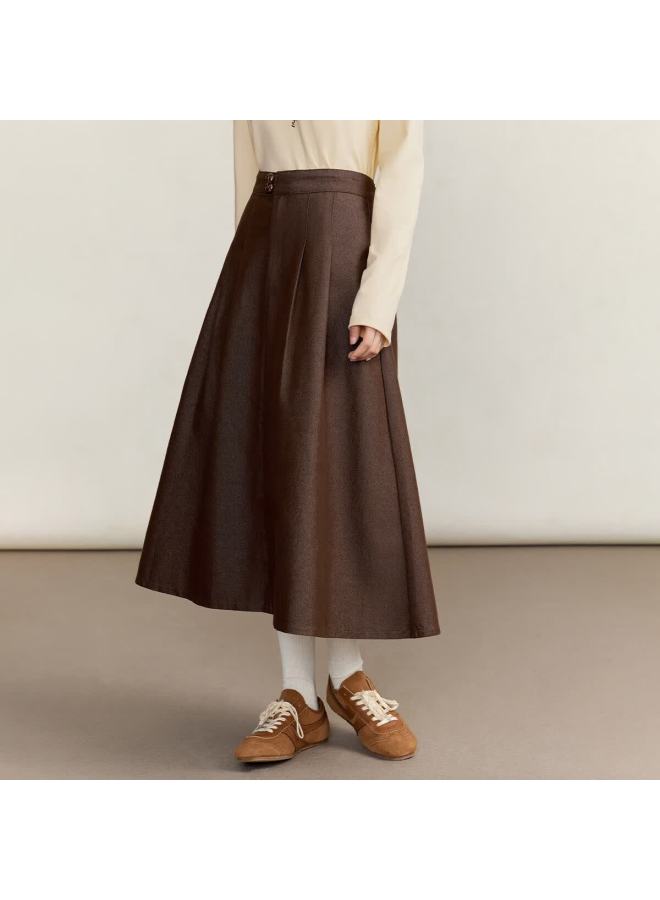 Inman Commuter Vintage A-line Denim Skirt For Women Autumn Winter High Waist Slim Fit Versatile Mid-length Skirt - Image 2