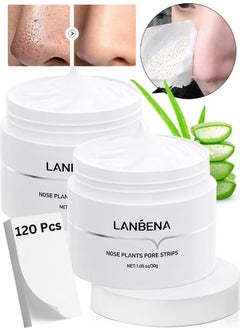 LANBENA 2 Pcs Blackhead Removal Mask (30g x 2) Nose Pore Strips Facial Pore Cleanser Blackhead Peel off Mask Reduce Blackheads Blackhead Strips & Blackheads Shrink Nose Plants Pore Strips Nasal Patch 120Pcs  - Image 1