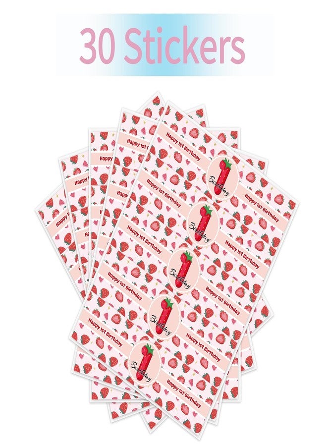 Maicaiffe Fruit Strawberry 1st Birthday Water Bottle Labels, Baby Shower Water Bottle Stickers, Sweet Girl First Birthday Party Decorations, Gender Reveal Party Labels Supplies 30 Stickers - Image 3