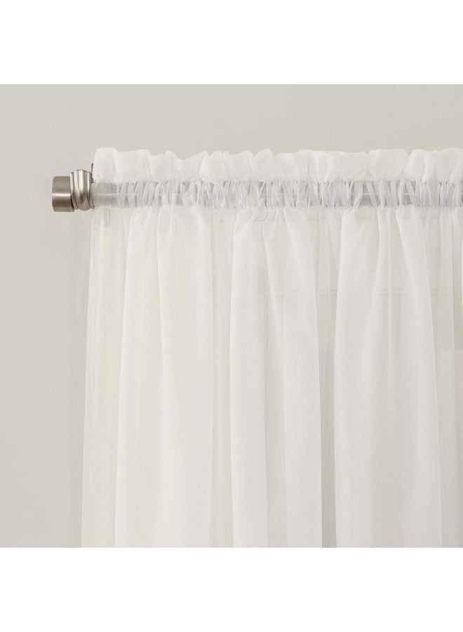No. 918 Emily Sheer Voile Rod Pocket Curtain Panel, 59" x 84", Eggshell - Image 2