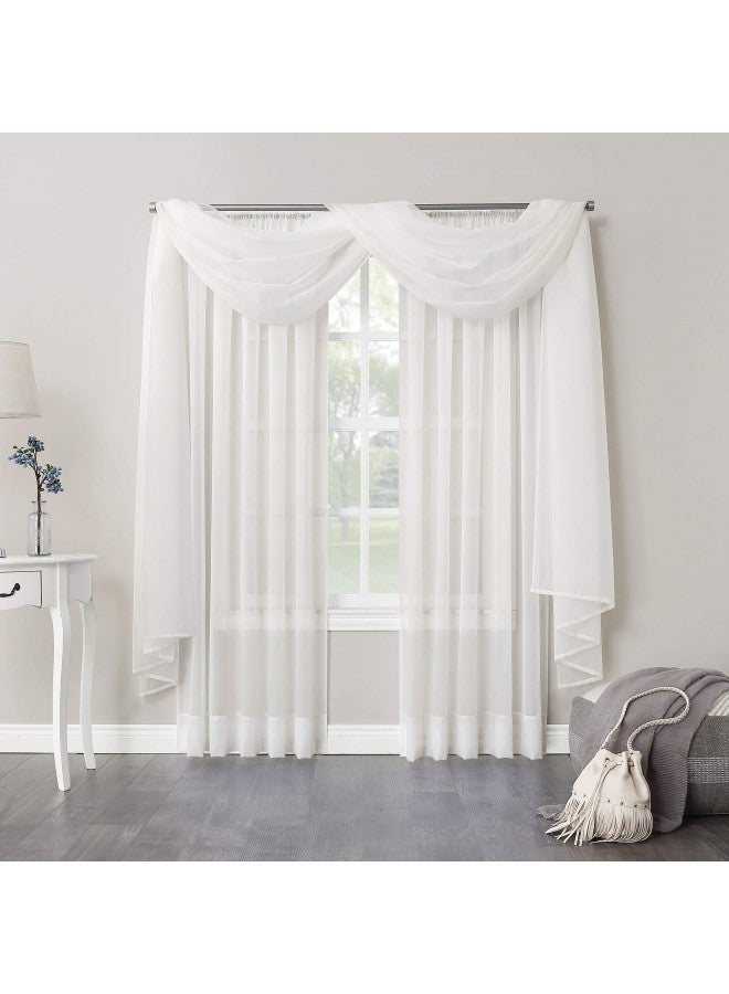 No. 918 Emily Sheer Voile Rod Pocket Curtain Panel, 59" x 84", Eggshell - Image 3