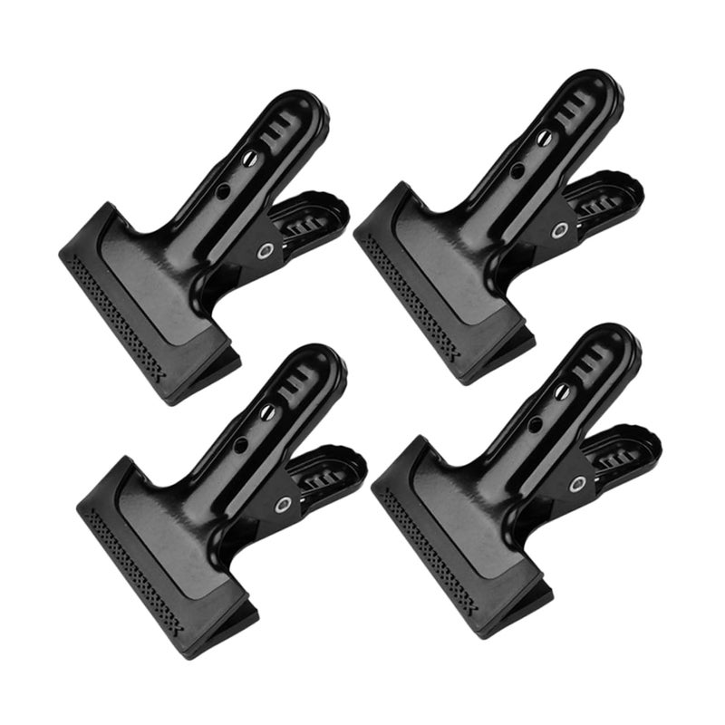 Professional Photography Backdrop Clamps 4Pcs Black 11X8X7CM Secure Background Cloth Grip Tool - Image 2