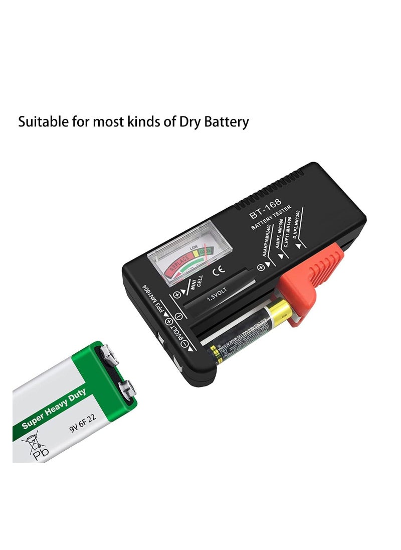 جهاز اختبار البطارية، جهاز اختبار بطارية صغير عالمي لـ AAA AA C D 9V 1.5V، جهاز اختبار بطاريات زر - جهاز فولت صغير لجميع البطاريات - عبوة 2 - Image 4
