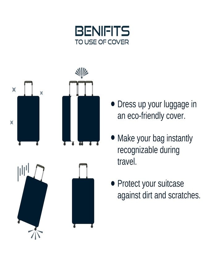 NT CREATION Printed Travel Luggage Cover for Suitcase - Stretchable & Scratchproof Trolley Bag Protector (3, Space Rocket, 3 Size Combo) - Image 5