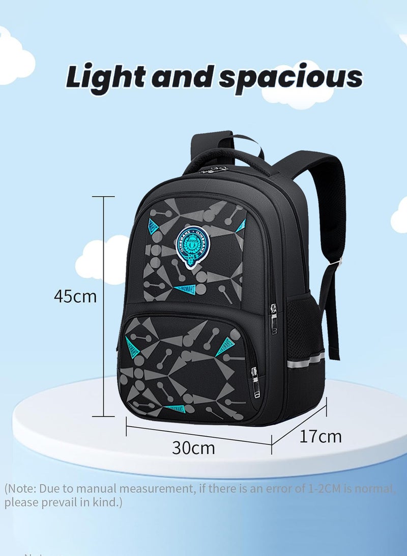 School Bag for Boys – Lightweight, Water-Resistant Backpack for Kids, Large Capacity with Multiple Compartments, Breathable Fabric, Comfortable Pressure-Reducing Design, Ideal for School, Travel & Everyday Use  - Image 2