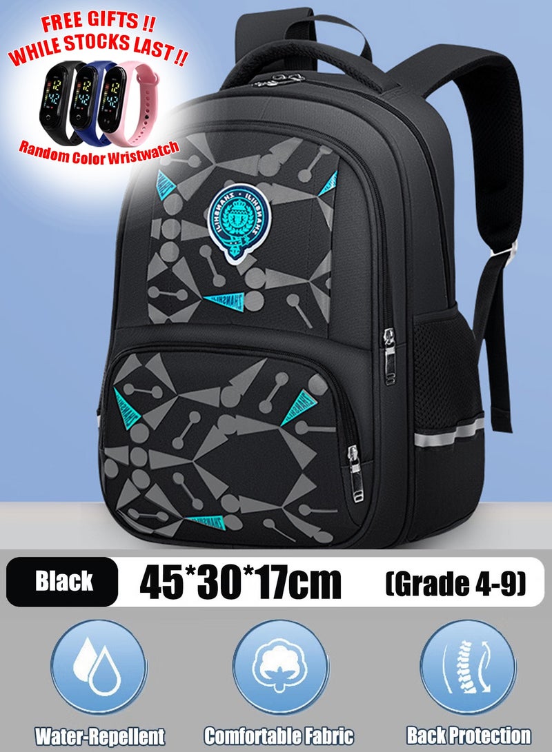 School Bag for Boys – Lightweight, Water-Resistant Backpack for Kids, Large Capacity with Multiple Compartments, Breathable Fabric, Comfortable Pressure-Reducing Design, Ideal for School, Travel & Everyday Use  - Image 1